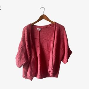Croft and Barrow Pink Short-Sleeve Cardigan